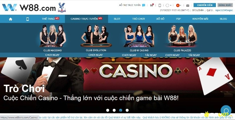W88 zo- Sân chơi cá cược trực tuyến tuyệt vời cho các game thủ