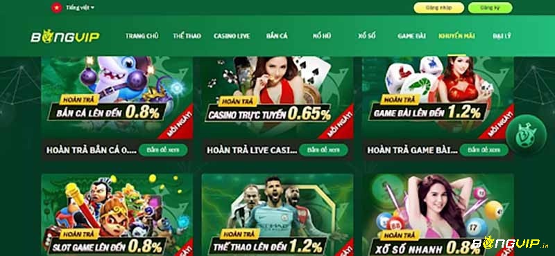 Nhà cái chấm com BONGVIP triển khai đa dạng loại hình trò chơi cá cược