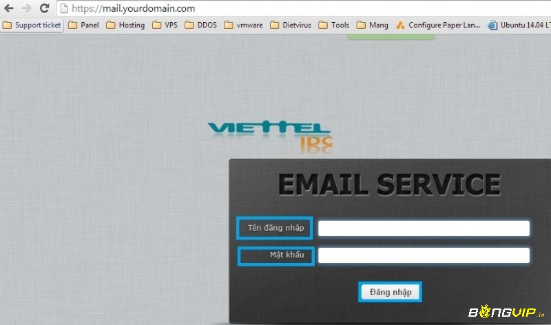 Thực hiện các bước để tạo tài khoản mail viettel login password