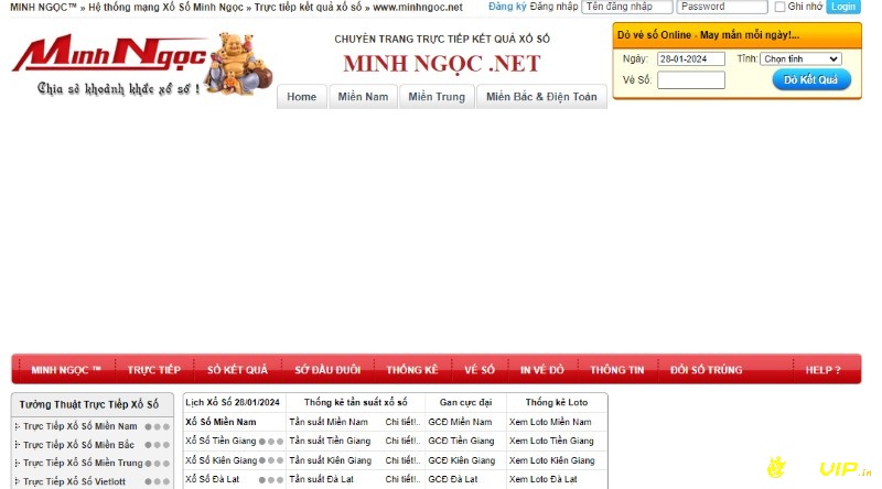 Chọn vào mục đăng ký ngay trên giao diện Minhngoc net